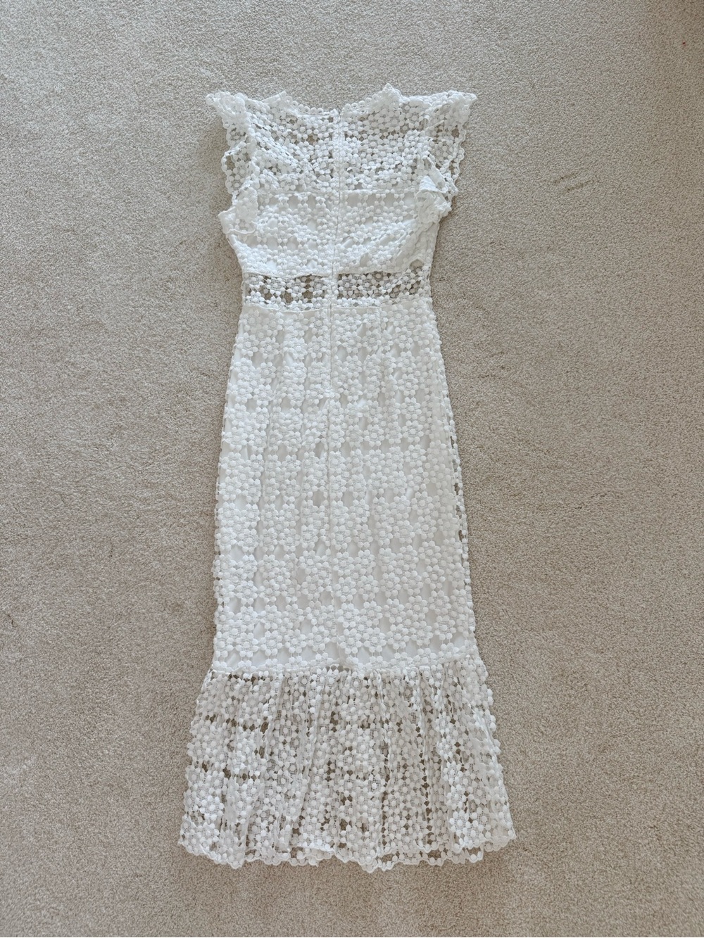 White Crochet Midi Dress - Picture 6 of 16